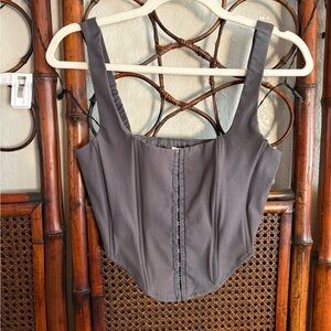 Garage Charcoal Corset Top